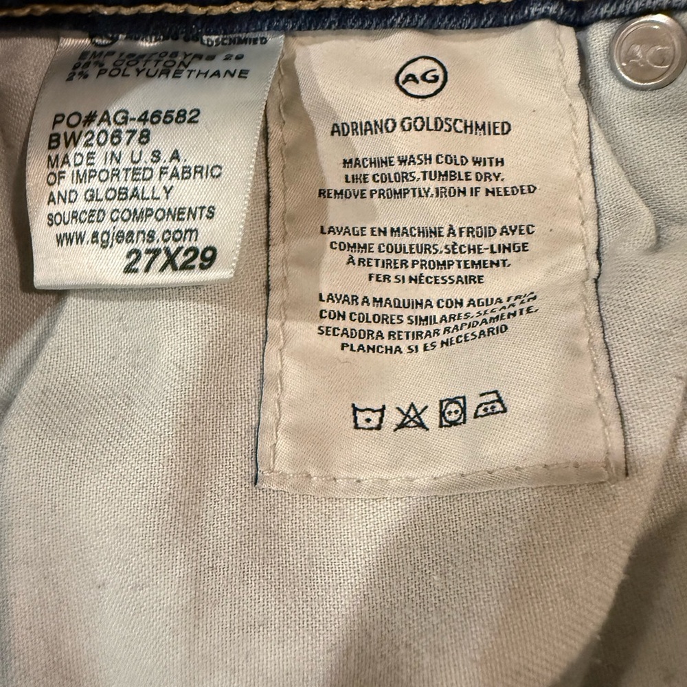 AG Adriano Goldschmied B-Type 02 Cigarette Jeans 27 Dark Wash Straight - Picture 13 of 14